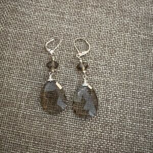 Elegant Silver and Smoky Quartz Drop Earrings